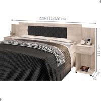 Cabeceira Box Bruna Amarula Com Capitonê Preto - 2