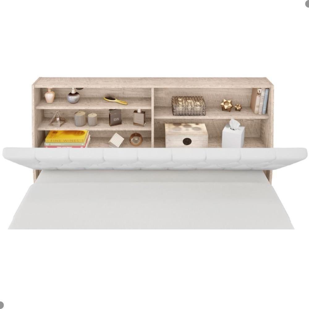 Cabeceira Box Queen Isis Amarula Com Capitonê Branco - 4