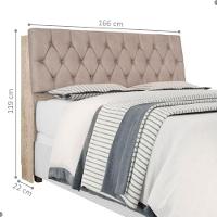 Cabeceira Box Queen Isis Amarula Com Capitonê Bege - 2