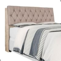 Cabeceira Box Queen Isis Amarula Com Capitonê Bege - 3