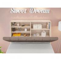 Cabeceira Box Solteiro Isis Amarula Com Capitonê Bege Escuro - 3