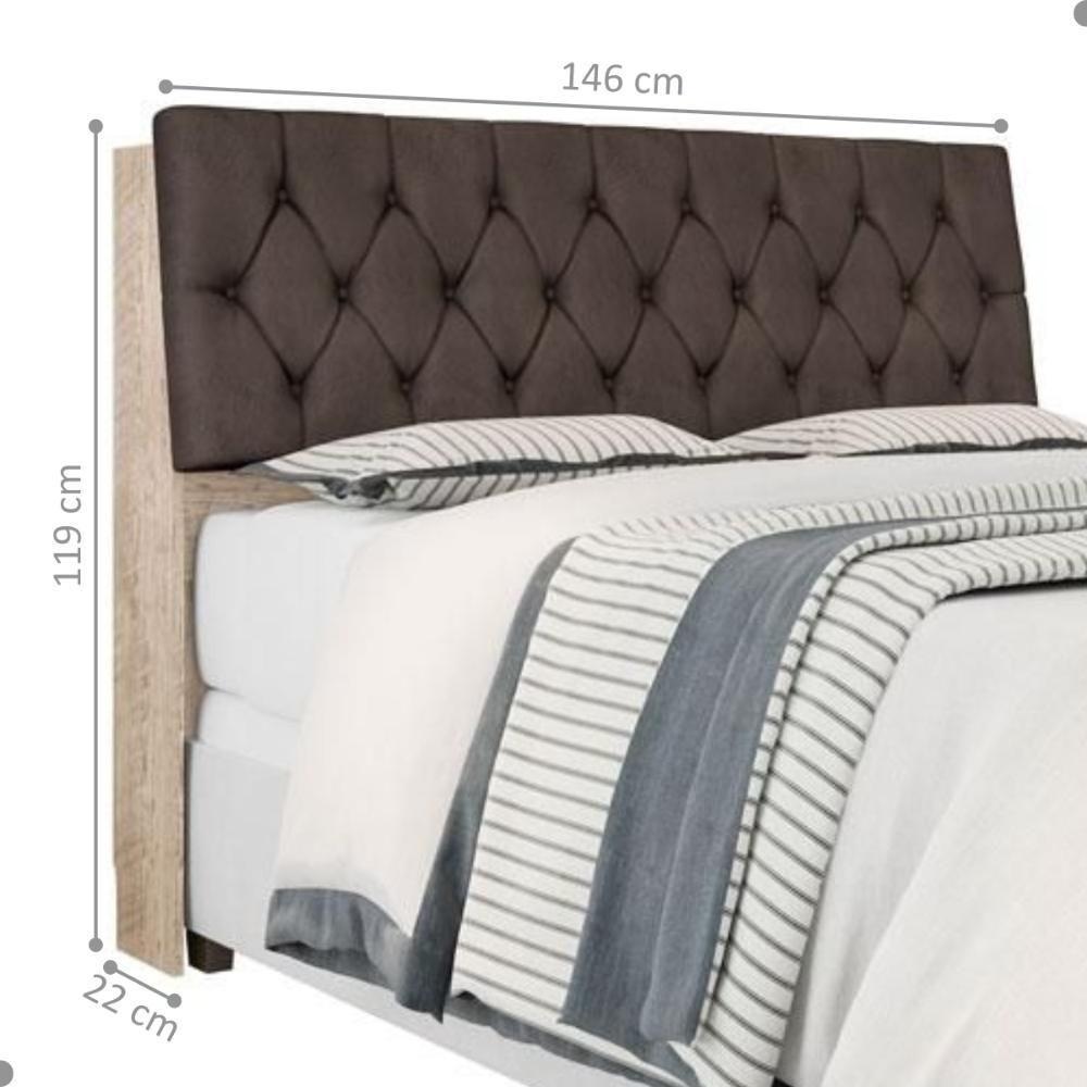 Cabeceira Box Casal Isis Amarula Com Capitonê Marrom - 2