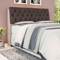 Cabeceira Box Casal Isis Amarula Com Capitonê Marrom - 1