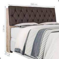 Cabeceira Box Casal Isis Amarula Com Capitonê Marrom - 2