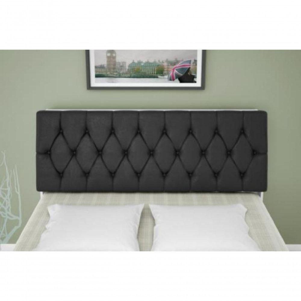 Cabeceira Box Casal Queen Isis Branco Com Capitonê Preto - 2