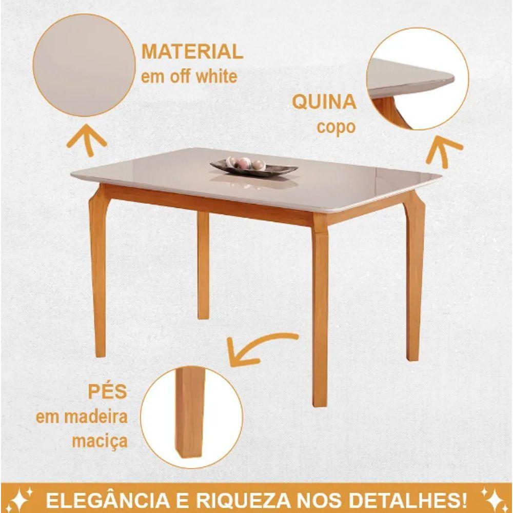 Mesa De Jantar Alegra Jcm Movelaria Cinamomo/off 1,80m - 3