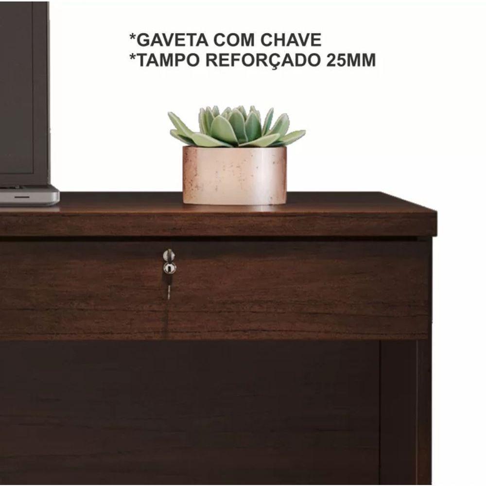 Escrivaninha Felícia 2 Gavetas Jcm Movelaria - Café Soft - 3