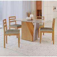 Mesa Harpa 1,20 4 Cadeiras Jade Linho Jcm Cinamomo/off - 1