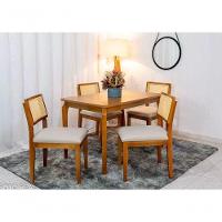 Mesa Alegra 4 Cadeiras Jade 1,20m Linho Bege Jcm - Cinamomo - 1