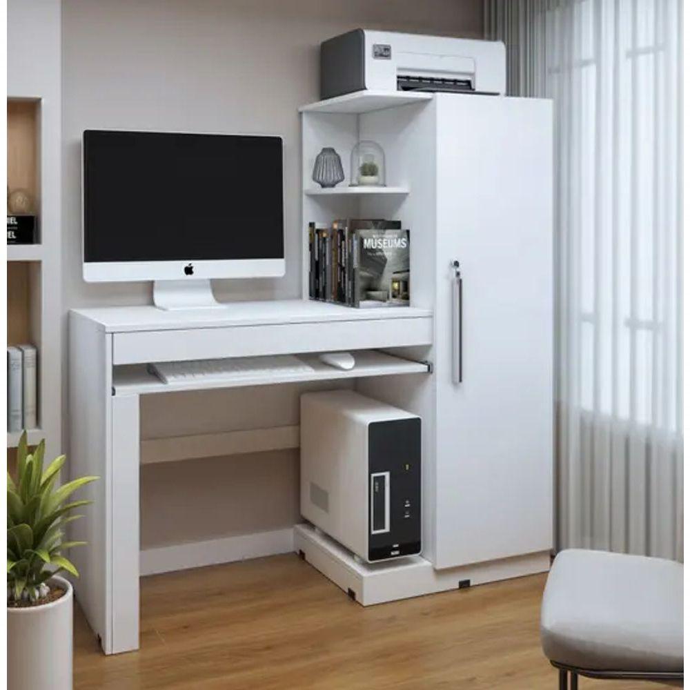 Escrivaninha Aroeira 1 Porta Com Chave Jcm - Cinamomo/off - 1