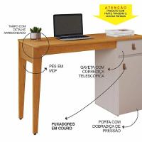 Escrivaninha Helô Jcm Movelaria - Cinamomo/off - 5