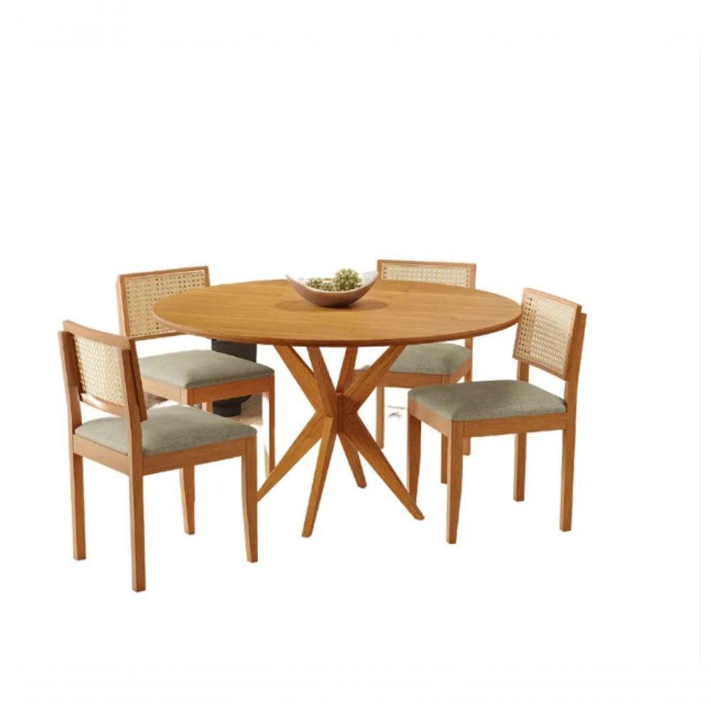 Mesa Simpatia 1,08 4 Cadeiras Jade Linho Jcm Cinamomo - 2