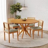 Mesa Simpatia 1,08 4 Cadeiras Jade Linho Jcm Cinamomo - 1
