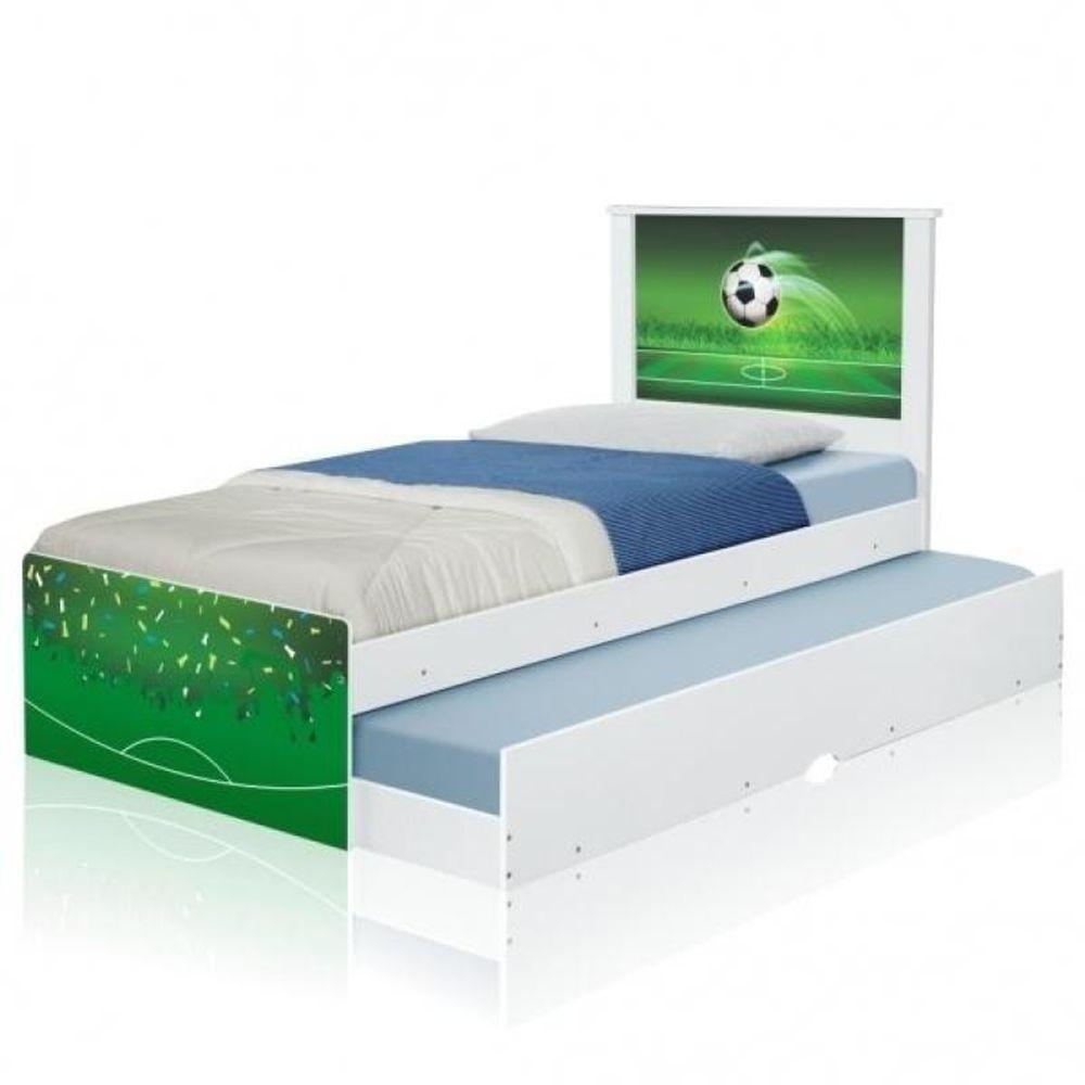 Cama Bicama Juvenil Adesivada Copa Futebol Com Colchões - 2