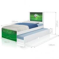 Cama Bicama Juvenil Adesivada Copa Futebol Com Colchões - 1