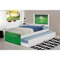 Cama Bicama Juvenil Adesivada Copa Futebol Com Colchões - 3