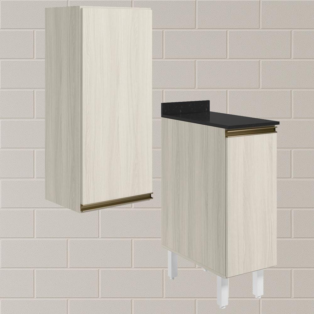 Armario Aereo Balcao 1 Porta 30cm Mdf Kali Nicioli Bianco Toq - 2