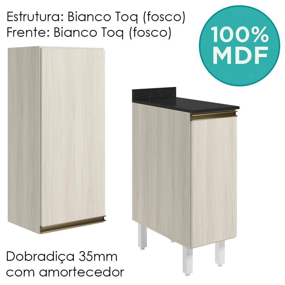 Armario Aereo Balcao 1 Porta 30cm Mdf Kali Nicioli Bianco Toq - 4
