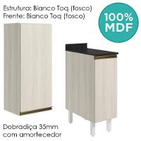 Armario Aereo Balcao 1 Porta 30cm Mdf Kali Nicioli Bianco Toq