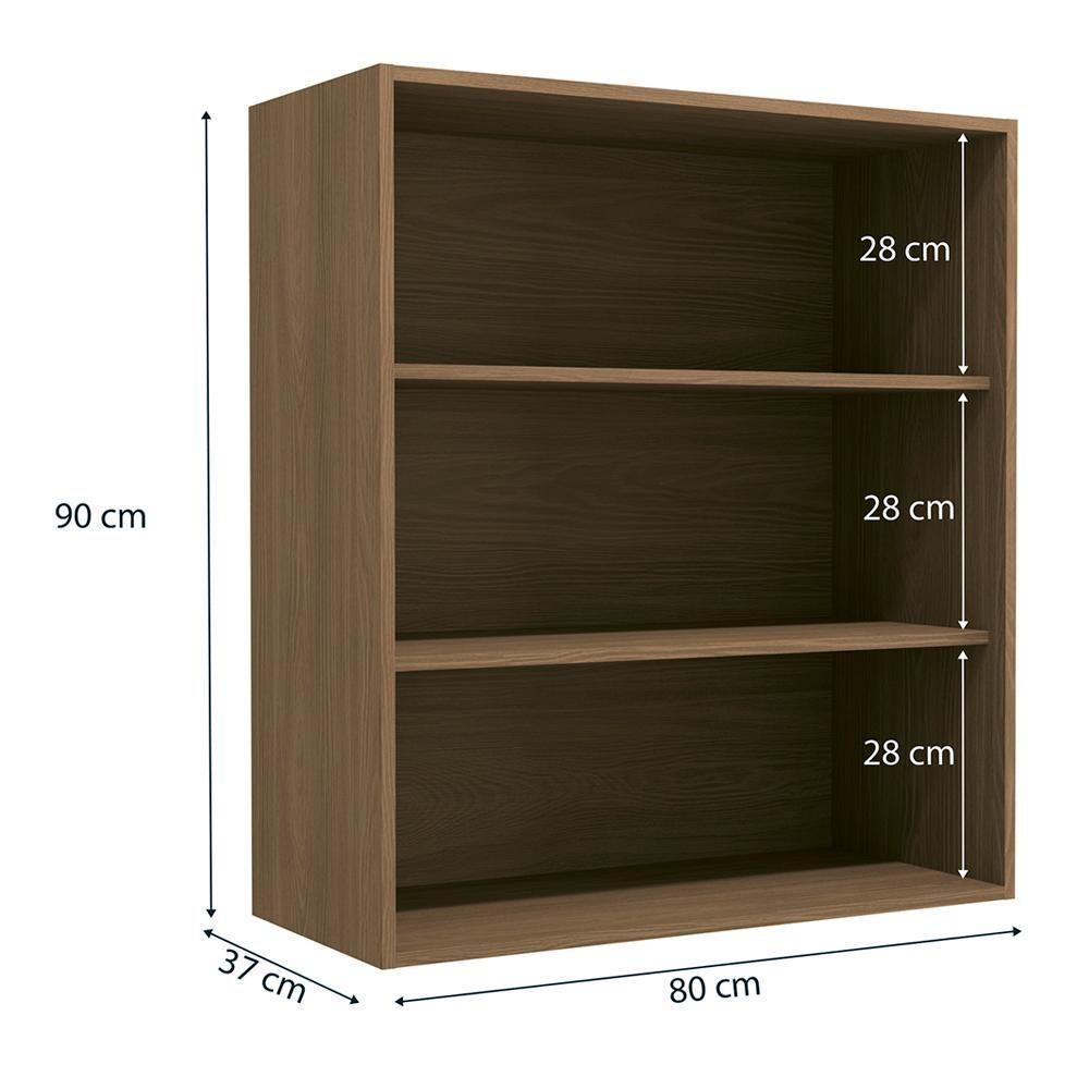 Armario Aereo 2 Portas 80 Cm Mdp Maxxi G764 Kappesberg Nogal - 4