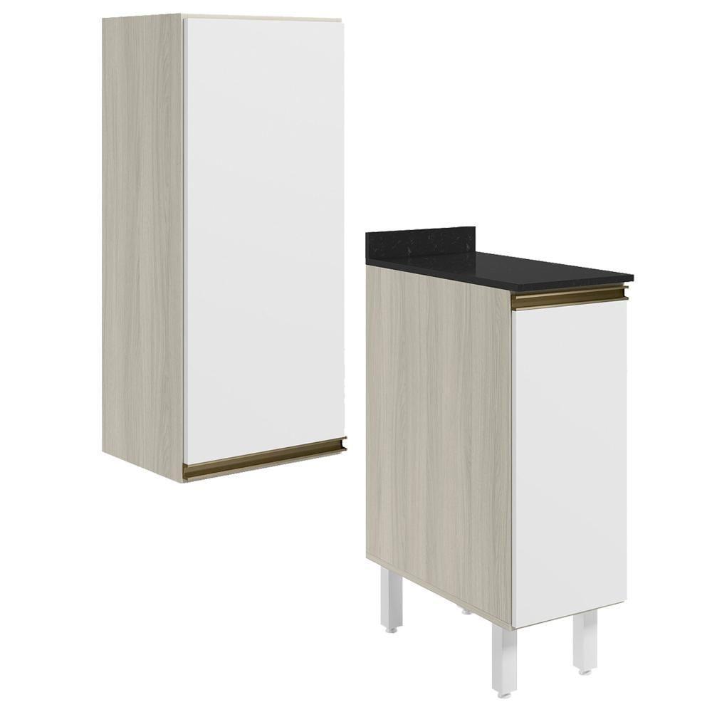 Armario Aereo Balcao 1 Porta 30cm Mdf Kali Nicioli Bianco Toq Branco Uv - 1