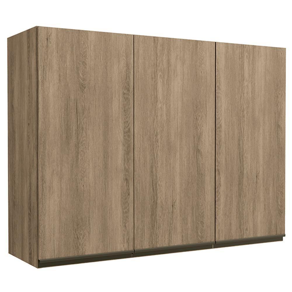 Armario Aereo 3 Portas 120 Cm Mdp Maxxi G766 Kappesberg Nogal - 1