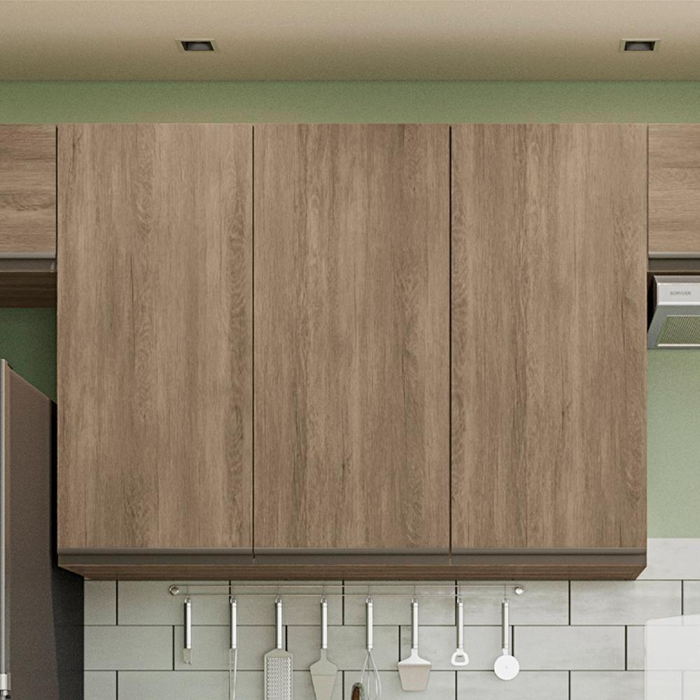 Armario Aereo 3 Portas 120 Cm Mdp Maxxi G766 Kappesberg Nogal - 2