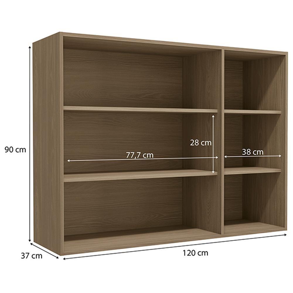 Armario Aereo 3 Portas 120 Cm Mdp Maxxi G766 Kappesberg Nogal - 4