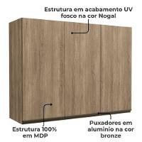 Armario Aereo 3 Portas 120 Cm Mdp Maxxi G766 Kappesberg Nogal - 3