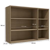 Armario Aereo 3 Portas 120 Cm Mdp Maxxi G766 Kappesberg Nogal