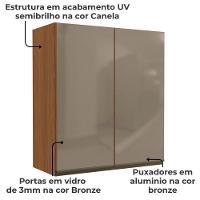 Armario Aereo 2p Vidro 80 Cm Mdp Maxxi G765 Kappesberg Canela - 3
