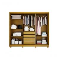 Armario Roupeiro Florença 3 Portas 4 Gavetas C-kit 2 Espelhos E Com Pes Chf Cinamomo - 2