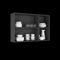 Armário 120cm 3 Portas De Vidro Mdf Dobradiças Slow Motion Lumina - Itatiaia Grafite-fendi - 3