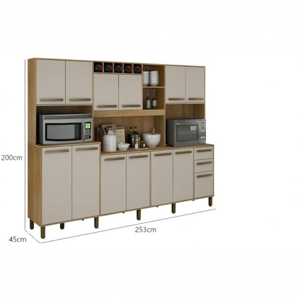 Armario Agata 13 Portas 2 Gavetas 5 Nichos Valdemoveis Cinamomo-off White - 4