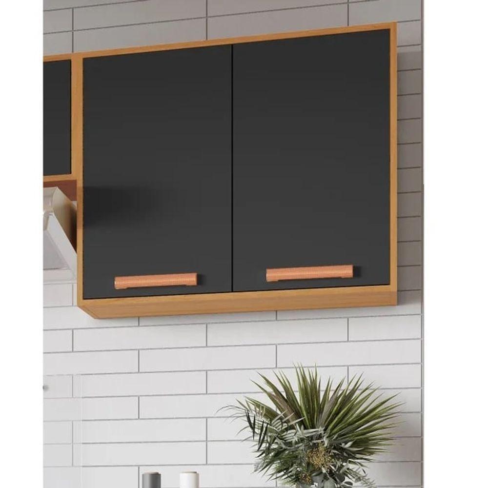 Armário Aéreo Napoles 80cm 2 Portas - Itatiaia Cinamomo-grafite - 4