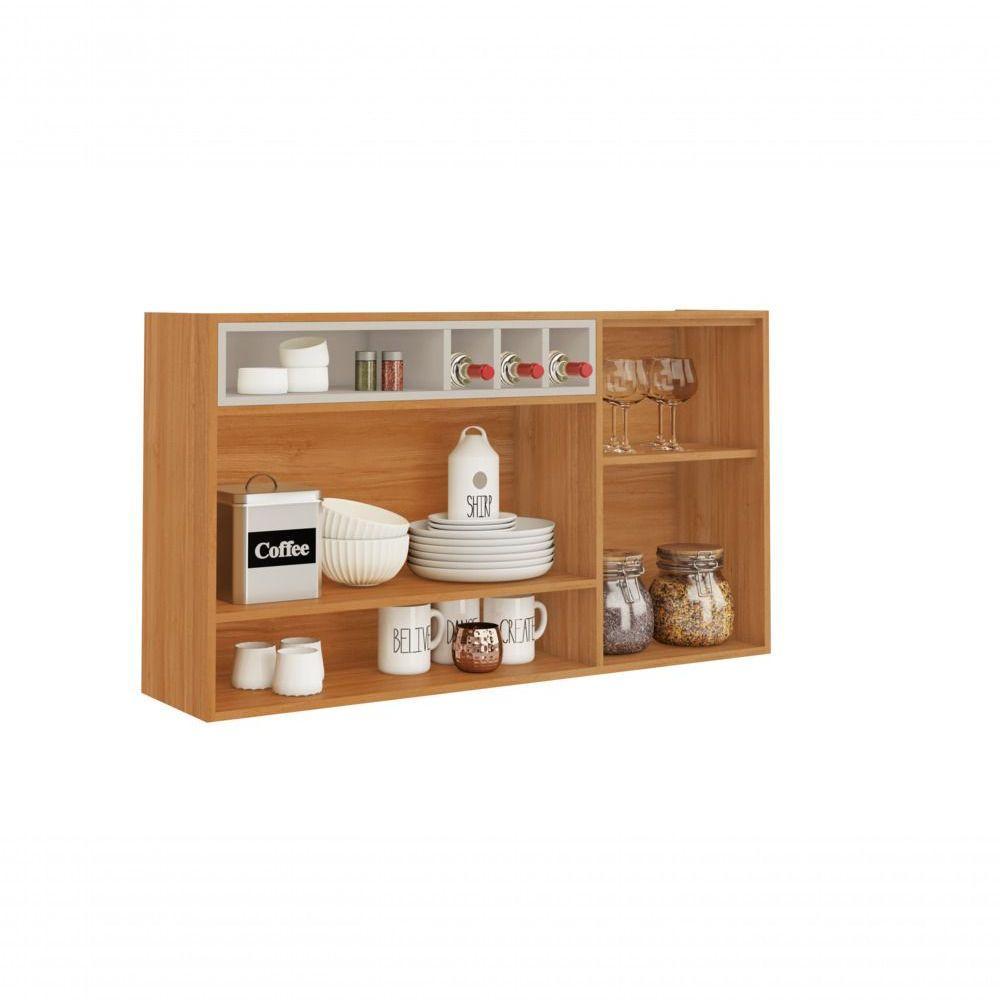 Armário Aéreo Napoles 120cm 2 Portas Adega - Itatiaia Cinamomo-off White - 3