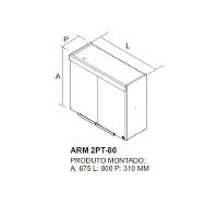 Armário Aéreo De Cozinha 80cm 2 Portas New Porto - Itatiaia Freijó-off White - 2