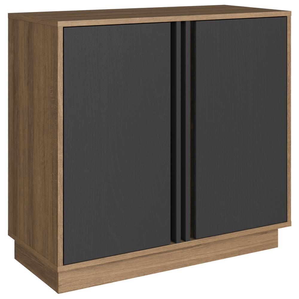 Balcao Para Escritorio Office 2p 80 Cm Ab8000 Faem Mel Grafite - 1