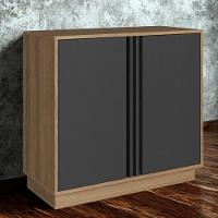 Balcao Para Escritorio Office 2p 80 Cm Ab8000 Faem Mel Grafite - 2