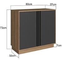 Balcao Para Escritorio Office 2p 80 Cm Ab8000 Faem Mel Grafite - 3