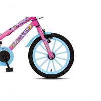 Bicicleta Aurora Fest, Aro 16, Com Freios V-brake, Com Rodas De Apoio, Capa Corrente E Cestinha Rosa-azul Neon