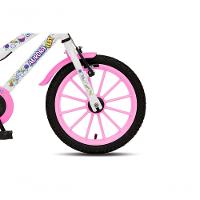 Bicicleta Aurora Fest, Aro 16, Com Freios V-brake, Com Rodas De Apoio, Capa Corrente E Cestinha Branco