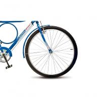 Bicicleta Colli Barra Sport Aro 26 Em Ferro Com Bagageiro E Capa Corrente Azul