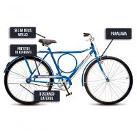 Bicicleta Colli Barra Sport Aro 26 Em Ferro Com Bagageiro E Capa Corrente Azul - 5