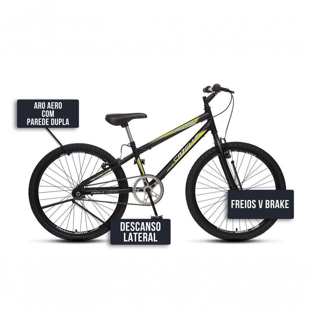 Bicicleta Force 1 Aro 24 Sem Marchas Freios V-brake Preto - 5