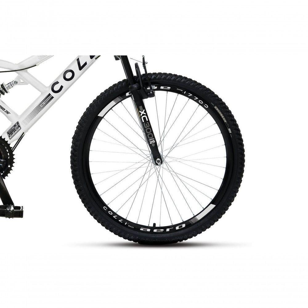 Bicicleta Gps 148 Dupla Suspensão E Freios V-brake, Aro 26 Aero, 36 Raias, 21 Marchas Colli Branco - 2