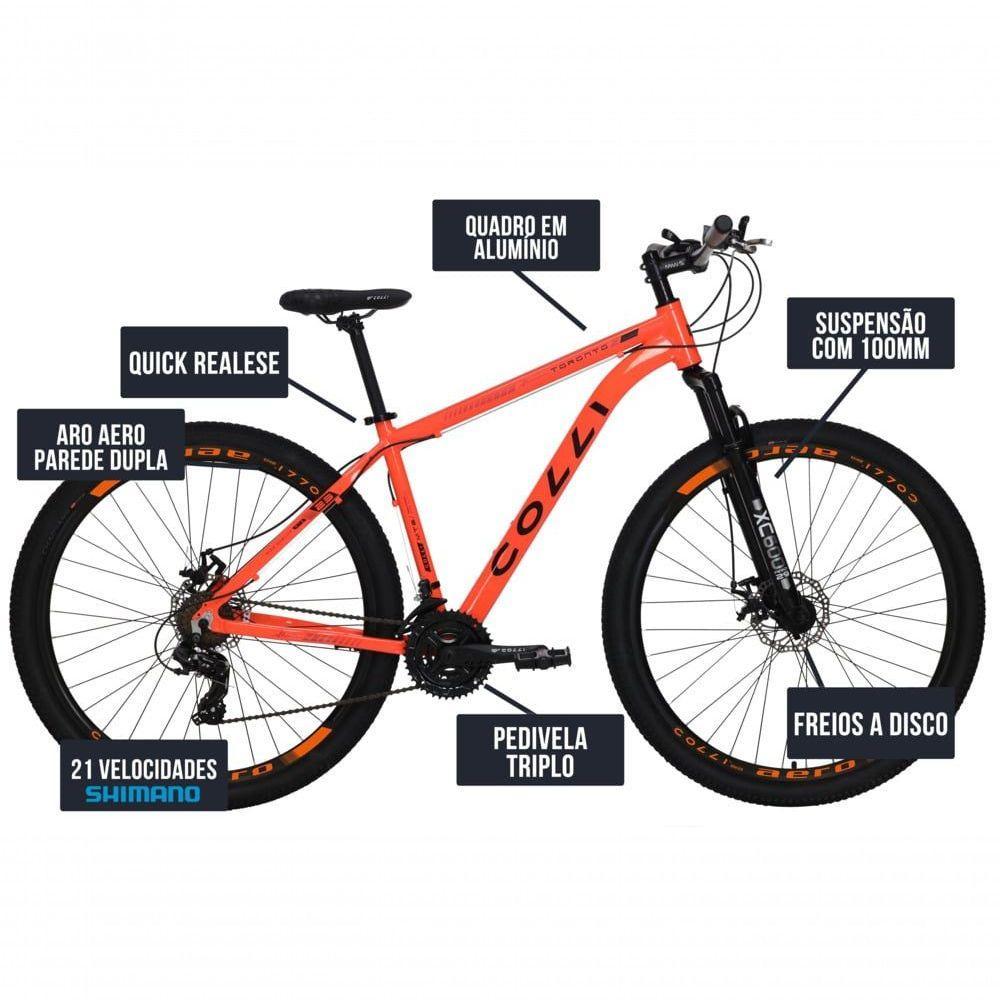 Bicicleta Colli Toronto Aluminio Aro 29 Disco-shimano 21v Laranja - 5