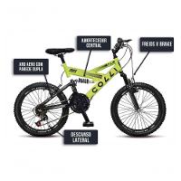 Bicicleta Gps Aro 20 Dupla Suspensão 21 Marchas Colli Amarelo - 5