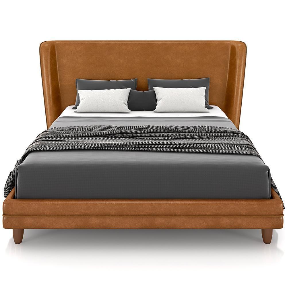 Cabeceira Queen Nilo 160cm Com Cama Pés Madeira Suném P05 Couríssimo Whisky - Lyam Decor - 3