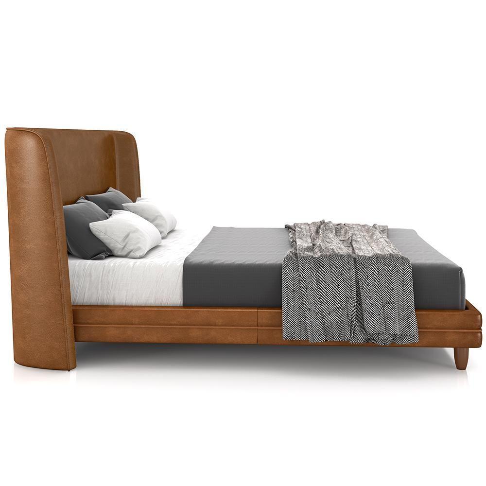 Cabeceira Queen Nilo 160cm Com Cama Pés Madeira Suném P05 Couríssimo Whisky - Lyam Decor - 8